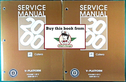 [CA2000GMP/00VA/2] 2000 Cadillac Catera Factory Shop Repair Service Manual 2 Vol. Set