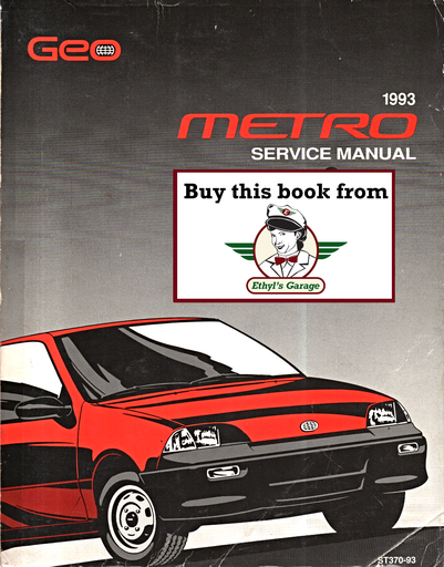 [GE1993ST37093A] 1993 Geo Metro Factory Shop Repair Service Manual
