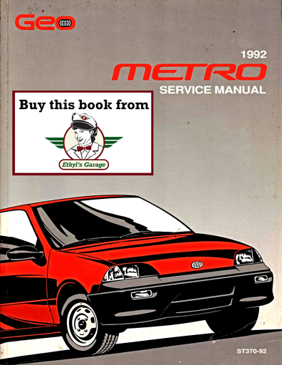 [GE1992ST37092A] 1992 Geo Metro Factory Shop Repair Service Manual