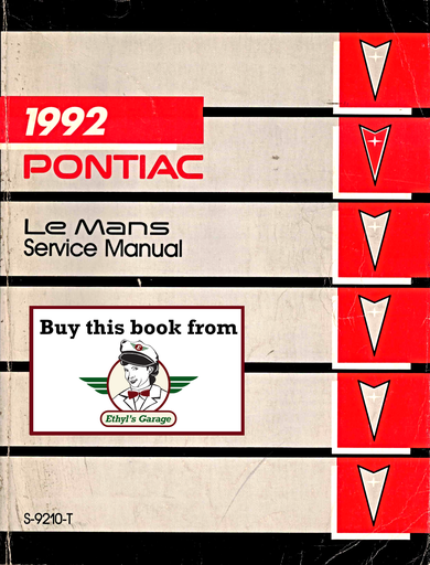 [PO1992S9210TA] 1992 Pontiac LeMans Factory Shop Repair Service Manual
