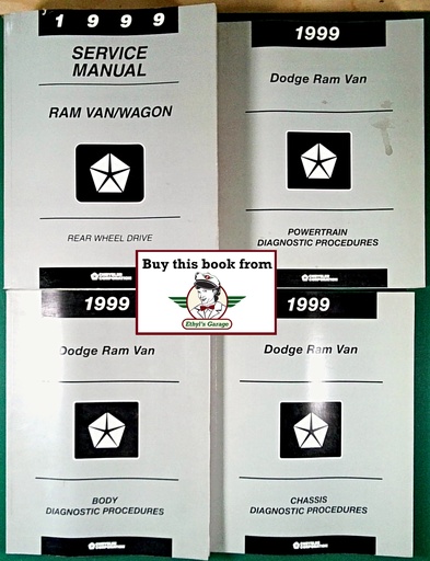 [MOP1999813709107A/4] 1999 Dodge RAM Full-Size Van/Wagon Factory Shop Repair Diagnostic Service Manual 4 Vol. Set