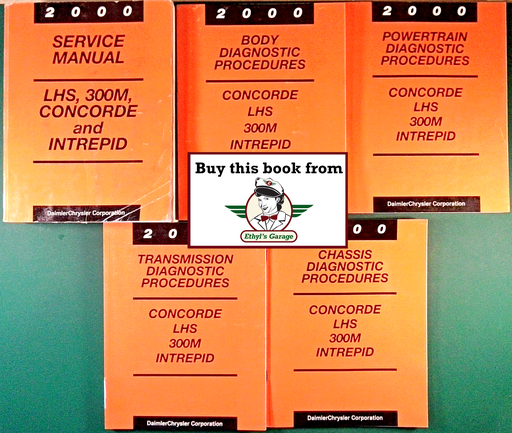 [MOP2000812700040A/5] 2000 Chrysler LHS, 300M, Concorde and Dodge Intrepid Factory Shop Repair Service & Diagnostic Manuals 5 Vol. Set