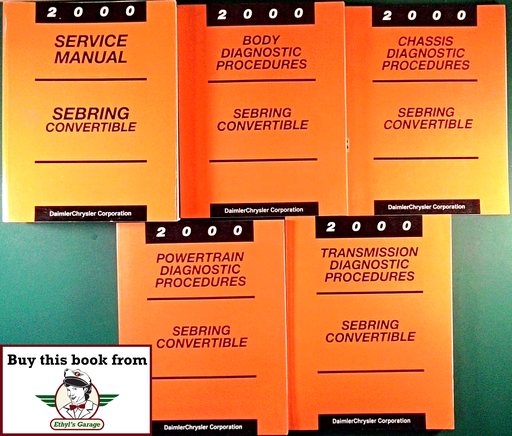 [CHR2000812700022A/5] 2000 Chrysler Sebring Convertible Factory Shop Repair Service & Diagnostic Manuals 5 Vol. Set