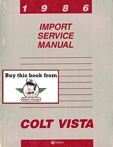 [MOP1986812706012A] 1986 Dodge/Plymouth Colt Vista Factory Shop Repair Service Manual