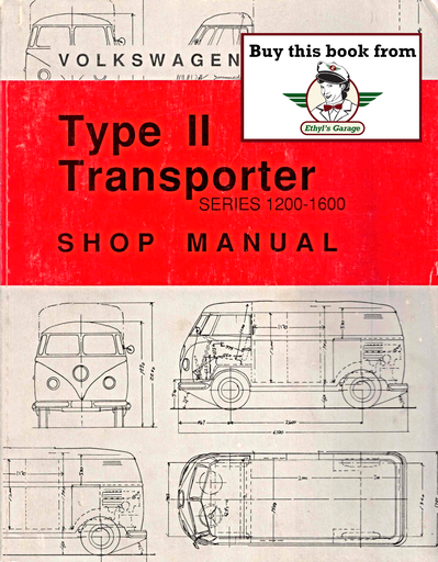 [VW1962TYPE2A] 1950-1962 Volkswagen Transporter Type 2 Official Shop Service Repair Manual, VW Bus