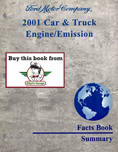 [FOR2001FCS1209601A] 2001 Ford Car & Truck Factory Engine/Emissions Facts Book Summary