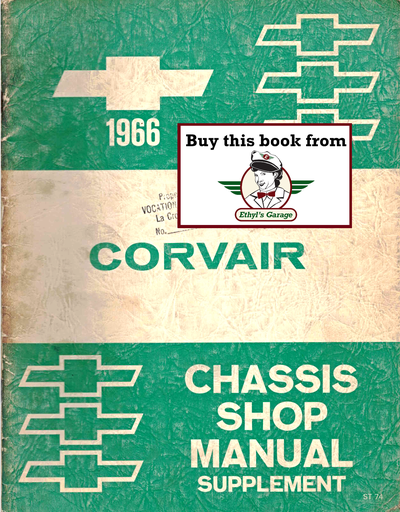 [CH1966ST74A] 1966 Chevrolet Corvair Factory Shop Repair Chassis Service Manual Supplement
