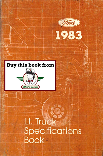 [FOR1983FPS36532283A] 1983 Ford Light Truck Factory Specifications Book--F-100 to F-350 Pickup, Ranger, Bronco, Bronco II, Econoline Van