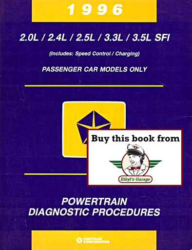 [MOP19968169996104A] 1996 Chrysler/Dodge/Eagle/Plymouth 2.0L/2.4L/2.5L/3.3L/3.5L SFI Passenger Car Powertrain Diagnostic Procedures Factory Service Manual 
