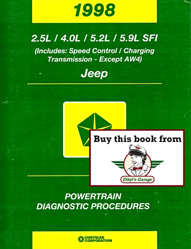 [JEE19988169997019A] 1998 Jeep 2.5L/4.0L/5.2L/5.9L Powertrain Diagnostic Procedures Factory Service Manual 