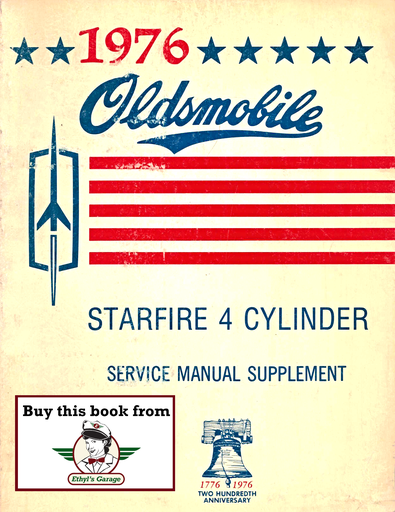 [OL1976STAR4CYLA] 1976 Oldsmobile Starfire 4 Cylinder Factory Shop Service Manual Supplement