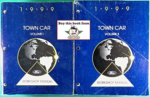 [FOR1999FCS12543991/2/A/2] 1999 Ford Lincoln Town Car Original OEM Factory Shop Repair Service Manual 2 Vol Set
