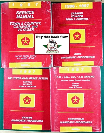 [MOP1997813707105A/4] 1997 Chrysler Town & Country, Dodge Caravan, & Plymouth Voyager Original OEM Shop Repair Maintenance Service Manuals Complete 4 Vol. Set