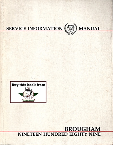 [CA1989H2612A] 1989 Cadillac Brougham Shop Service Repair Manual