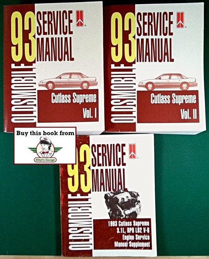 [OLD1993WSMA/3] 1993 Oldsmobile Cutlass Supreme OEM Shop Service Repair Manual 3 Vol. Set