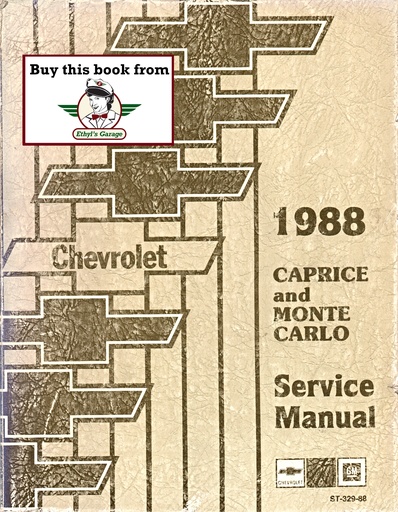[CHE1988ST32988A] 1988 Chevrolet Caprice Monte Carlo Passenger Car Repair Maintenance Shop Service Manual