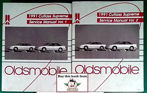 [OLD1991WSMA/2] 1991 Oldsmobile Cutlass Supreme OEM Shop Service Repair Manual 2 Vol Set