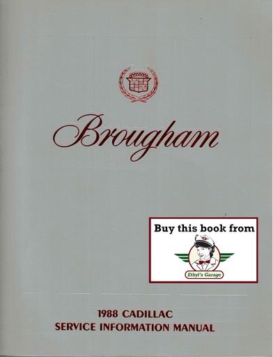 [CA1988H-2512A] 1988 Cadillac Brougham Shop Service Repair Manual